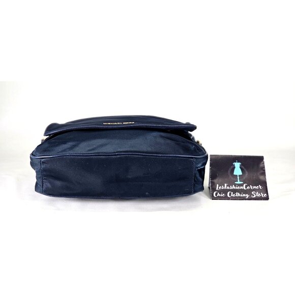 Michael Kors Unisex Navy Blue Jet Set Large Nylon Gabardine Messenger Bag 361 - Picture 10 of 15